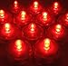 Bluedot Trading Submersible Underwater Fully Waterproof LED Tea Light Battery Operated for Wedding Centerpieces, Fountains, Party Decor, or Restaurants, Red - Pack of 10