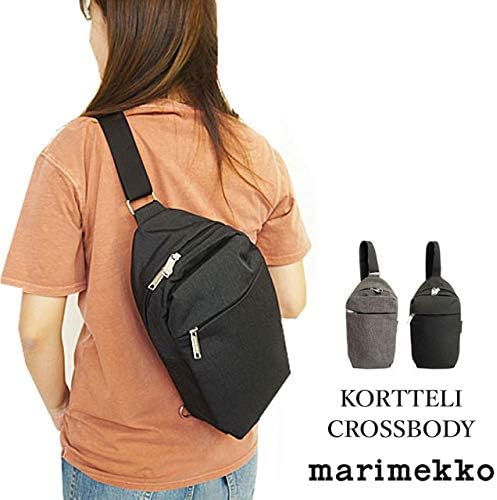 Amazon マリメッコ ショルダーバッグ Kortteli コルッテリ クロスボディ ボディバッグ 縦長 ワンショルダー Kortteli Crossbody Black 099 並行輸入品 ウエストバッグ