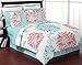 Sweet Jojo Designs Baby Children Kids Clothes Laundry Hamper for Turquoise and Coral Emma Bedding Set