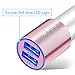 iPhone Car Charger, ZUOQI 24W/4.8A High Speed Dual Port USB Car Adapter for Apple iPhone 7 Plus/ 7 /6 Plus/ 6S/6/6 S Plus/ iPad/iPod, Samsung Galaxy S6 S6 Edge S5, HTC One M8 M9 and More-Rose Gold