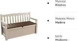 Keter Eden Bench 265L Outdoor Storage Box Beige Brown Wood Panel Effect view 4