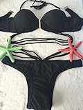 Benry Women's Push Up Padded Bikini Set - Black