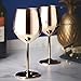 VonShef Copper Wine Glasses, Shatterproof Stainless Steel, Set of 2