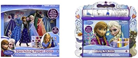 Disney Frozen Sparkling Paper Dolls &amp; Rolling Art Desk