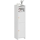 BEWISHOME Small Bathroom Cabinet, Bathroom Storage Cabinet with Adjustable Shelves & 2 Doors, Narrow Toilet Paper Cabinets, 7