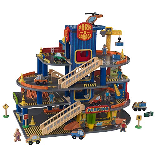 KidKraft Deluxe Wooden Parking Garage and Car Wash Playset