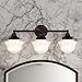 Schoolhouse Bathroom Light Bronze White Opal Glass 3 Light 23.125 Inch Length