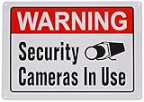 1Pcs Aluminum Metal Sign Warning Video Surveillance Security Cameras In Use
