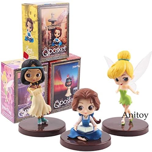 RAFGL Q Posket Characters Princess Tinker Tiger Lily A Qposket Figure Collectible Model Toys Doll 3Pcs/Set Cool Must Haves BFF Gifts Childrens Favourites Superhero Dream Unboxing Toys
