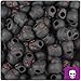 BEADTIN Black & Red Matte 11mm Skull Pony Beads (150pc)
