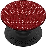 Red and White Polka Dot Pattern PopSockets Adhesive PopGrip