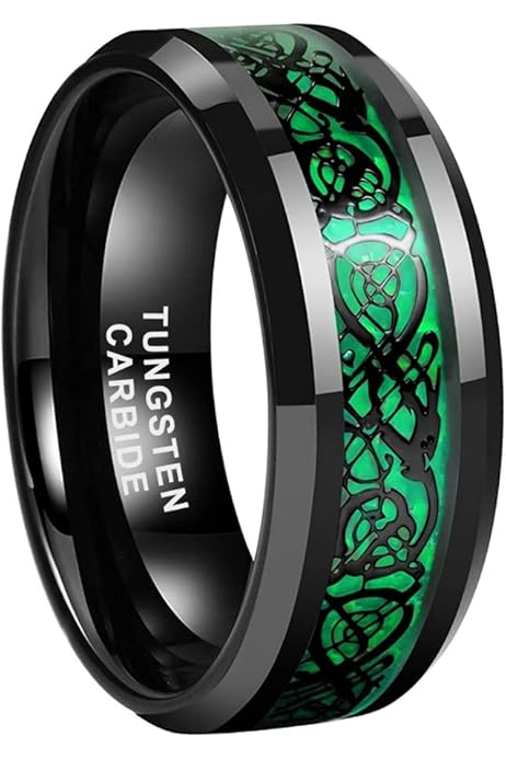 Anillo Negro Hombre 4pz Plata Anillo Hombre Titanio Acero