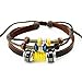 WILD-WIND (TM Unique Metal Fresh Rope Brown Beads Multistrand Leather Adjustable Wrap Bracelet