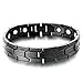 COOLSTEELANDBEYOND Exquisite Black Stainless Steel Bracelet for Men