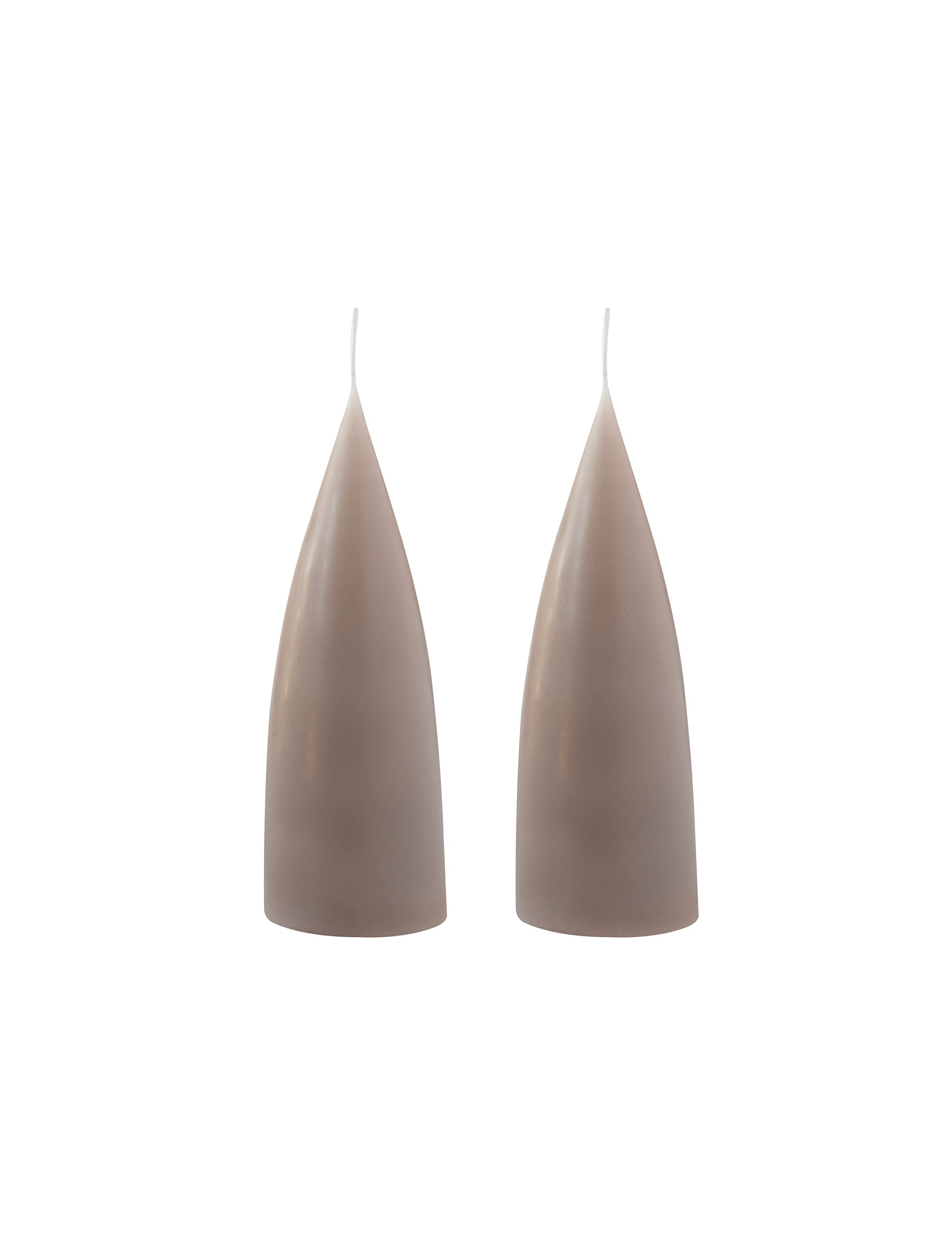 Kunstindustrien® Cone Shaped Candles, Made in Denmark, 43 Colours Available, Dripless & Smokeless Pillar Candles, Candles Long Burning 15 Hours, Unscented Candle Gift Set, 2pcs. 6.5 x 16cm (Linen) — image 1
