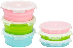 trrcylp Collapsible Containers with Lid 27OZ Foldable Bowl 800ml