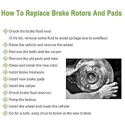 SCITOO 2pcs Rear Slotted Brake Rotors Brakes Kit