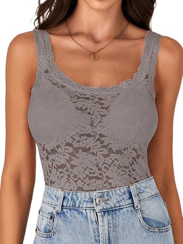 Sheer Extra Long Lace Cami w/Adjustable Straps, S, Fuchsia at