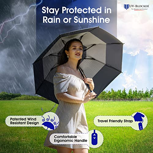 UVBlocker Travel Sun Protection UV Umbrella Auto Open Double Vented
