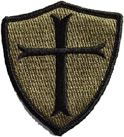 HLK Culpeper Tactical Morale Hook Patches Crusader 3" Shield (Olive Drab)