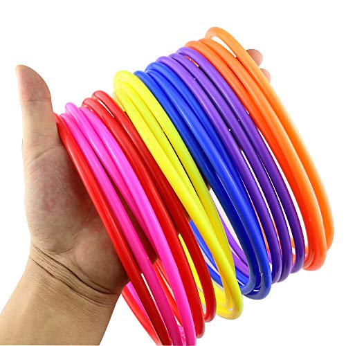 PRALB 18 PCS 18cm Plastic Multicolor Toss Rings Plastic Toss Rings for Speed and Agility Practice Games, Carnival, Garden, Backyard, Outdoor Games - Thumbnail 2