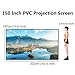 Excelvan 150 Inch 16:9 Projector Screen High Contrast Collapsible PVC Front Projection Design with Hanging Hole Grommets for Portable Home Indoor Outdoor Movie Match Party