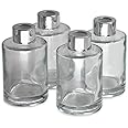 Feel Fragrance Glass Diffuser Bottles Diffuser Jars with Caps Set of 4 – 4.2 inches High, 120ml 4.06 Ounce. Fragrance Accessories Use for DIY Replacement Reed Diffuser Sets.