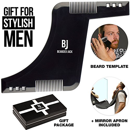 UPC 652827835145, Beard Grooming Kit - Beard Comb Template and Apron - Beard Care - Best Gifts For Men For Facial Hair Care - Mustache Comb and Beard Shaping Tool - Valentines Gifts for Men from Women