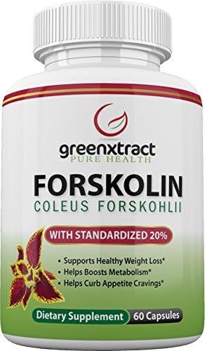 Forskolin Extract 100% Pure for Natural Weight Loss with 20% Standardized Forskolin - 60 Capsules, Forskolin Extract Supplement for Fat Burning, Metabolism Boost, Appetite Suppressant, Made In USA