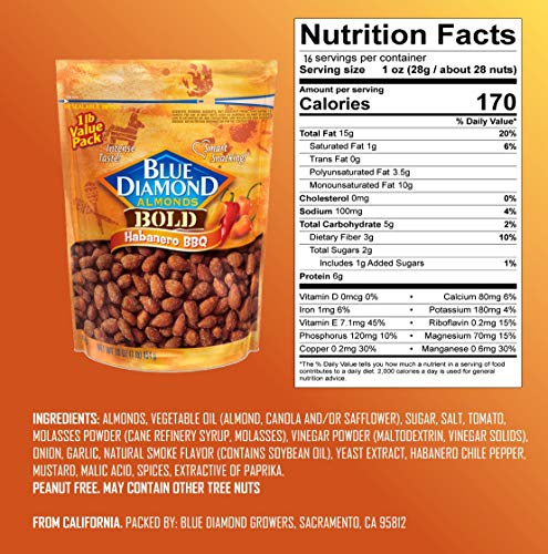 Blue Diamond Bold Habanero BBQ Almonds 16 oz - Image 2