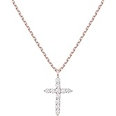 PAVOI 14K Gold Plated Cubic Zirconia Cross Necklace for Women | Cross Faith Pendant Necklaces