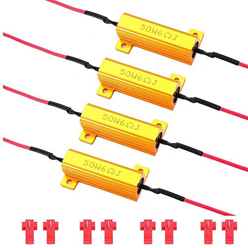 LED Load Resistor Pack of 4 LED Indicator 50W 6Ω Flash Rate Relay Turn Signal Load Resistor