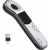 GUVOHUT Air Mouse for PC/iOS/Android with Touchpad Bluetooth 2.4G Remote Control for PowerPoint/Keynote/Tiktok/Camera/Kindle App Rechargeable Wireless Presentation for PPT Pointer (Silver)