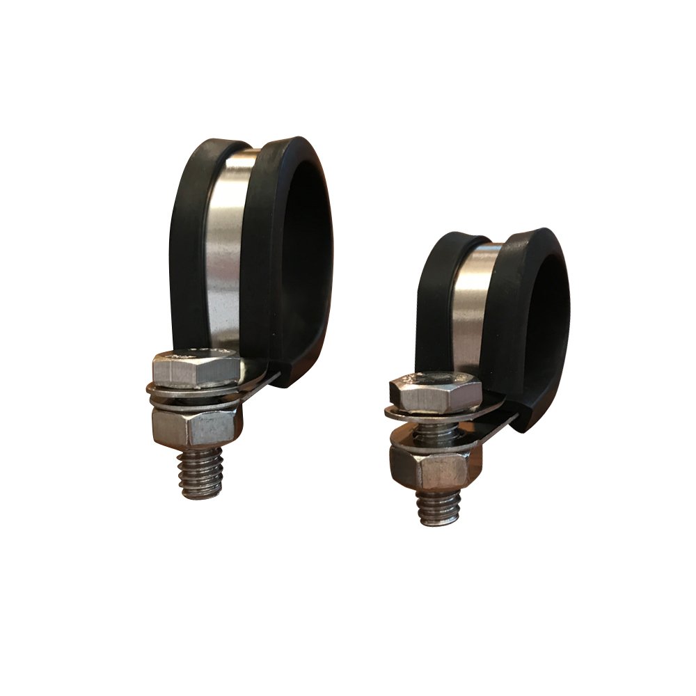 44Pcs Rubber Cushion Insulated Clamps,Cable Clamp.Stainless Steel Metal