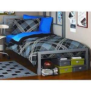 Amazon.com: Silver Metal Twin Size Platform Bed Black ...