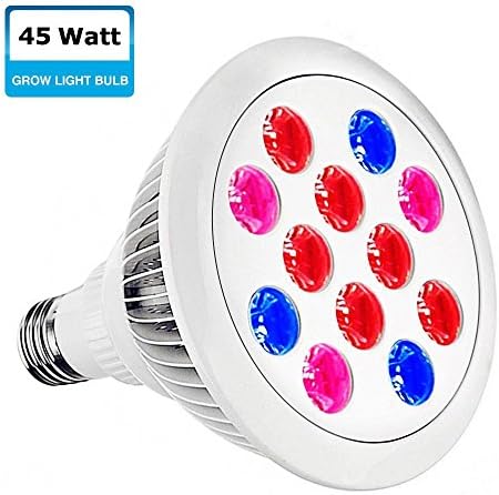 ColoFocus 45W LED Grow Light - Full Spectrum Hydroponic Light Bulb - High Luminosity &amp; Low Power Consumption - Plant Grow Lights Greenhouse Garden Indoor Growing Flowers
