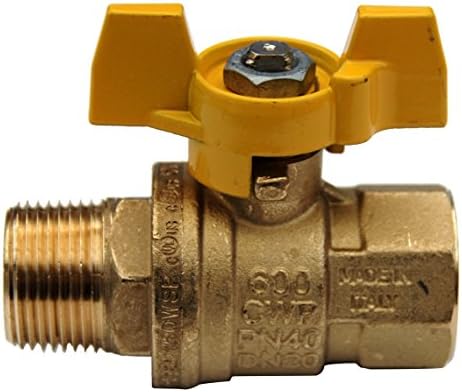 RUB S92C47Q S92 3/8" MxF T-Handle Ball Valve Water Steam Gas Industrial Use Hot Forged Brass Full Port 25, 000 Cycle100% Made In Italy, 0.375"
