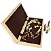 Wooden Chess Set - Classic Strategy Game Folding Board - Staunton Style Pawns (Brown/Tan) - Natural Wood Pieces - 14