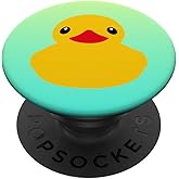 Cute Yellow Rubber Ducky Duck Silhouette PopSockets Adhesive PopGrip