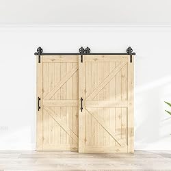 WINSOON 5FT - 10FT Bypass Sliding Barn Door