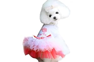 Clopon Pet's Cute Halter Bowknot Tutu Dress for Small Dogs Girl Cute Dresses for Tiny Puppy Female Clothes
