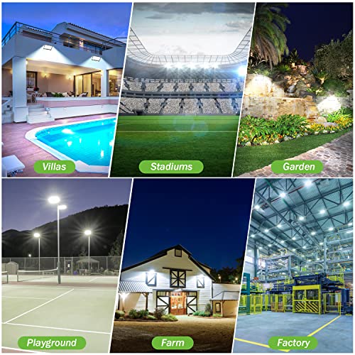 YIQIBRO Outdoor LED Floodlight 300 W, IP67 Waterproof Outdoor LED Spotlight with Transformer, 30000LM 6500K Cool White Security Light, Light for Garden, Garage, Factory