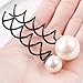 TOPWEL 6PCS Pearl Spiral Hair Pin Clip (Small-1.4cm)