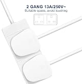 EXTRASTAR 2 Way Extension Lead 13A 250V UK Plug 5M White Power Strip view 4