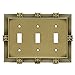 Franklin Brass 64477 Pineapple Triple Toggle Switch Wall Plate/Switch Plate/Cover, Tumbled Antique Brass