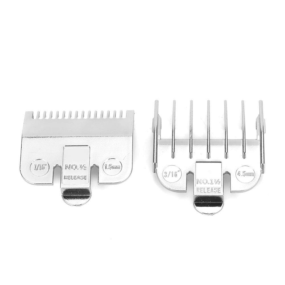 Universal Comb Attachment for Hair Clipper, 1.5mm 4.5mm Professional Electroplating Guide Comb Set Haircut Accessory(Silver)