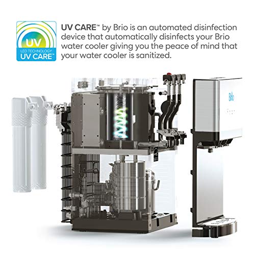 Brio Countertop Self Cleaning Bottleless Water Cooler Dispenser with Filtration - Hot Cold and Room Temperature Water. Free Extra Replacement Filters Included - UL/Energy Star Approved