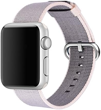 FACTEK for Apple Watch Band,Woven Nylon Strap Buckle Sports Watch Bands 38mm White