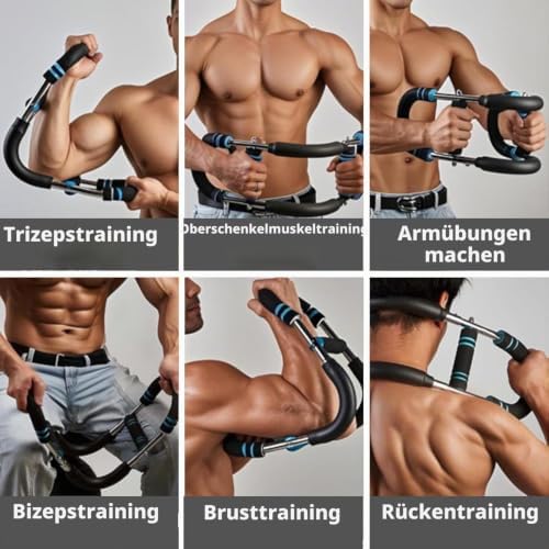 Twister Armtrainer U-förmig Verstellbarer Brusttrainer (30-50kg / 70-110 lb) Fitnessgeräte für Zuhause Krafttraining für Männer und Frauen Tragbar Schwarz