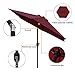 Blissun 7.5 ft Patio Umbrella, Yard Umbrella, Outdoor Market Umbrella with Push Button Tilt Crank (Red)
